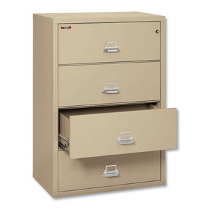 Four-drawer Lateral File, 37.5w X 22.13d X 52.75h, Letter-legal, Parchment