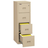 Turtle Four-drawer File, 17.75w X 22.13d X 52.75h, Ul Listed 350 Degree For Fire, Parchment