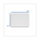 Two-sided Red And Blue Ruled Dry Erase Board, 12 X 9, Ruled White Front, Unruled White Back, 12-pack