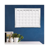 Framed Calendar Dry Erase Board, 24 X 18, White, Silver Aluminum Frame