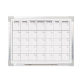 Framed Calendar Dry Erase Board, 24 X 18, White, Silver Aluminum Frame