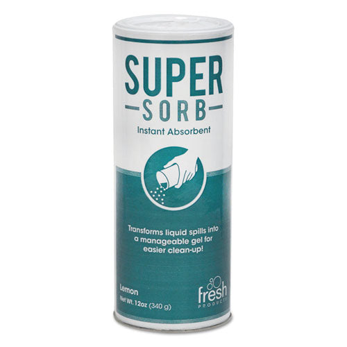 Super-sorb Liquid Spill Absorbent, Powder, Lemon-scent, 12 Oz. Shaker Can, 6-box
