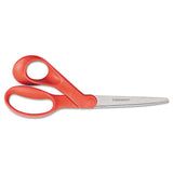 Our Finest Left-hand Scissors, 8" Long, 3.3" Cut Length, Red Offset Handle