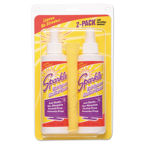 Flat Screen And Monitor Cleaner, Pleasant Scent, 8 Oz Bottle, 2-pack