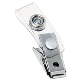 Badge Clips W-plastic Straps, 0.5" X 1.5", Silver, 100-box