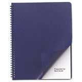 Leather Look Presentation Covers For Binding Systems, 11.25 X 8.75, Navy, 100 Sets-box