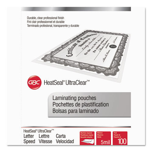 Ultraclear Thermal Laminating Pouches, 5 Mil, 9