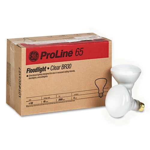 Incandescent Soft White Br30 Light Bulb, 65 W, 6-carton