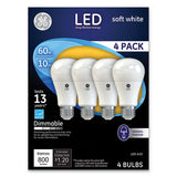 Led Soft White A19 Dimmable Light Bulb, 10 W, 4-pack