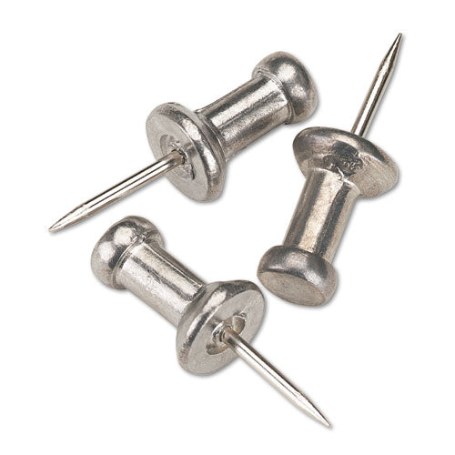 Aluminum Head Push Pins, Aluminum, Silver, 3-8