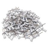 Aluminum Head Push Pins, Aluminum, Silver, 5-8", 100-box