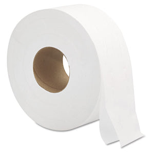 Jumbo Roll Bath Tissue, Septic Safe, 2-ply, White, 3.3" X 700 Ft, 12-carton