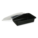 Food Container, 12 Oz, 5.78 X 4.52 X 2.24, Black/clear, Plastic, 150/carton