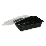 Food Container, 28 Oz, 8.81 X 6.02 X 2.04, Black/clear, Plastic, 150/carton