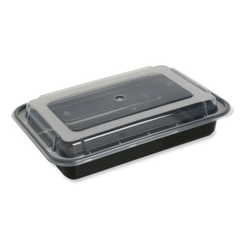 Food Container, 32 Oz, 8.81 X 6.02 X 2.24, Black/clear, Plastic, 150/carton