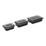 Food Container, 38 Oz, 8.81 X 6.02 X 2.48, Black/clear, Plastic, 150/carton