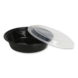 Food Container, 24 Oz, 7.28 X 7.28 X 1.96, Black/clear, Plastic, 150/carton