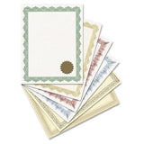 Award Certificates W-gold Seals, 8-1-2 X 11, Unique Blue Border, 25-pack