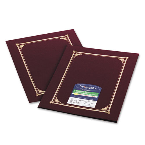 Certificate-document Cover, 12 1-2 X 9 3-4, Burgundy, 6-pack