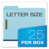 Earthwise By Heavy-duty Pressboard Folders With Two Fasteners, 1-3-cut Tabs, 2" Expansion, Letter Size, Light Blue, 25-box