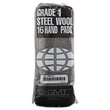 Industrial-quality Steel Wool Hand Pad, #1 Medium, 16-pack, 192-carton