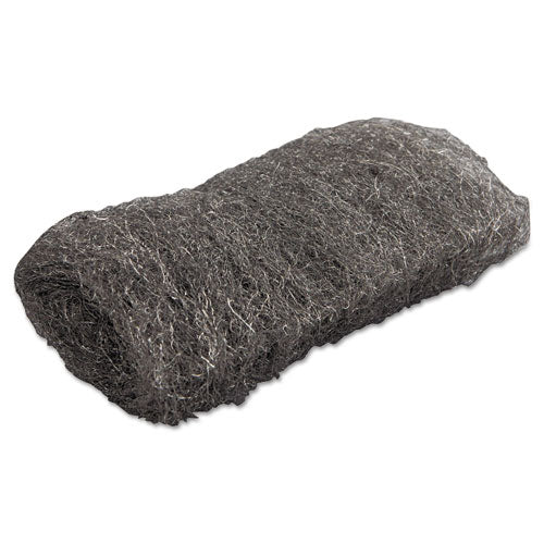 Industrial-quality Steel Wool Hand Pad, #1 Medium, 16-pack, 192-carton