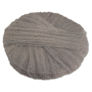 Radial Steel Wool Pads, Grade 2 (coarse): Stripping-scrubbing, 20", Gray, 12-ct