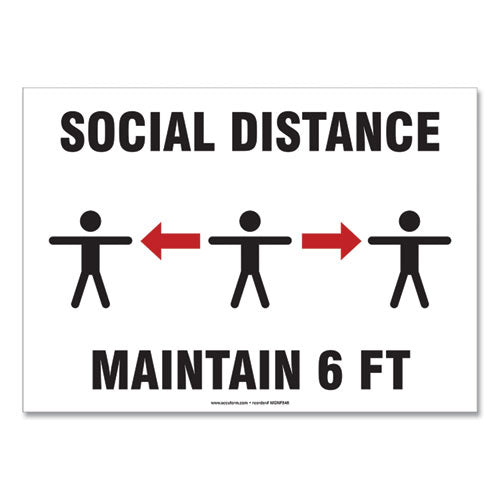 Social Distance Signs, Wall, 14 X 10, 