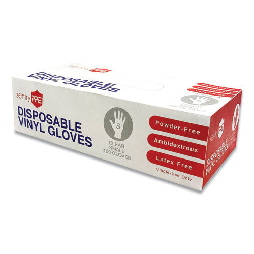 Single Use Vinyl Glove, Clear, Small, 100-box, 10 Boxes-carton