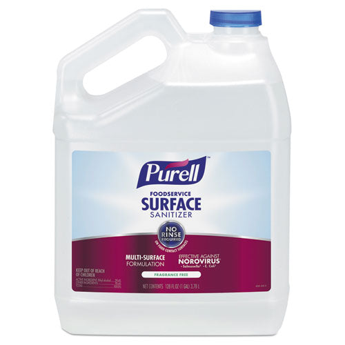 Foodservice Surface Sanitizer, Fragrance Free, 1 Gal Bottle, 4-carton