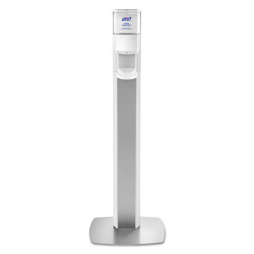 Messenger Es6 Floor Stand With Dispenser, 1,200 Ml, 13.16 X 16.63 X 51.57, Silver-white