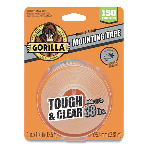Tough & Clear Double-sided Mounting Tape, Permanent, Holds Up To 0.25 Lb Per Inch, 1