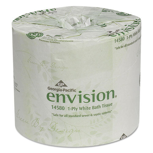 One-ply Bathroom Tissue, Septic Safe, 1-ply, White, 1210 Sheets-roll, 80 Rolls-carton