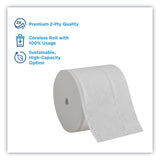 Compact Coreless Bath Tissue, Septic Safe, 2-ply, White, 750 Sheets-roll, 36-carton
