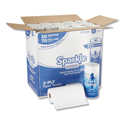 Sparkle Ps Perforated Paper Towels, 2-ply, 11x8 4-5, White,70 Sheets,30 Rolls-ct