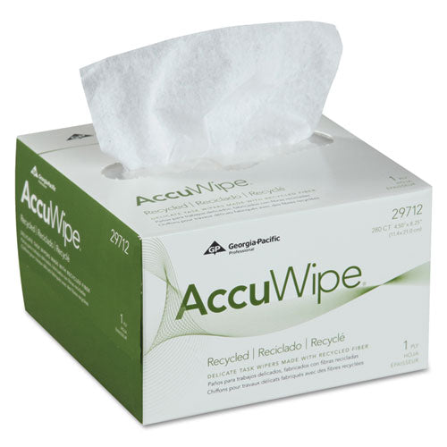 Accuwipe Recycled One-ply Delicate Task Wipers, 4 1-2 X 8 1-4, White, 280-box