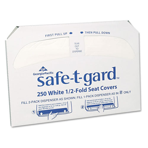 Safe-t-gard Half-fold Toilet Seat Covers, 14.5 X 17, White, 250-pack, 20 Packs-carton