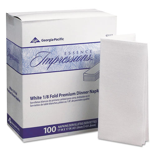 Essence Impressions 1-8-fold Dinner Napkins, Two-ply, 17 X 17, White