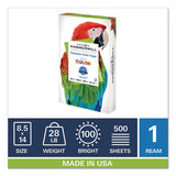 Premium Color Copy Print Paper, 100 Bright, 28lb, 8.5 X 14, Photo White, 500-ream