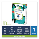 Premium Laser Print Paper, 98 Bright, 3-hole, 24lb, 8.5 X 11, White, 500-ream