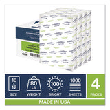 Premium Color Copy Cover, 100 Bright, 80lb, 18 X 12, 250 Sheets-pack, 4 Packs-carton