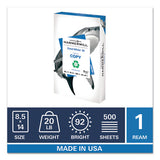 Great White 30 Recycled Print Paper, 92 Bright, 20lb, 8.5 X 14, White, 500-ream