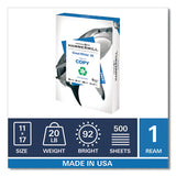 Great White 30 Recycled Print Paper, 92 Bright, 20lb, 11 X 17, White, 500-ream