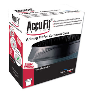 Linear Low Density Can Liners With Accufit Sizing, 23 Gal, 0.9 Mil, 28" X 45", Black, 50-box