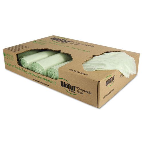 Biotuf Compostable Can Liners, 32 Gal, 1 Mil, 34
