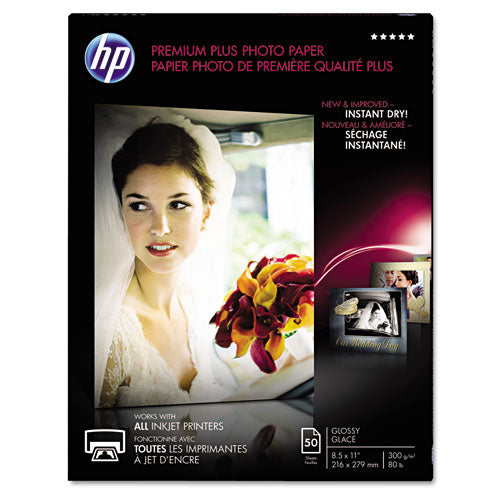 Premium Plus Photo Paper, 11.5 Mil, 8.5 X 11, Glossy White, 50-pack