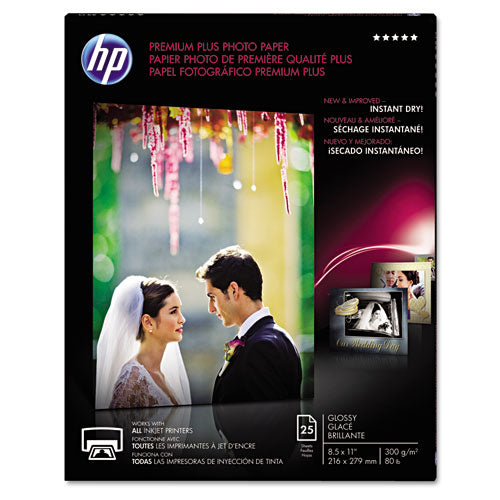 Premium Plus Photo Paper, 11.5 Mil, 8.5 X 11, Glossy White, 25-pack