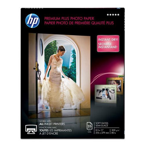 Premium Plus Photo Paper, 11.5 Mil, 8.5 X 11, Soft-gloss White, 25-pack