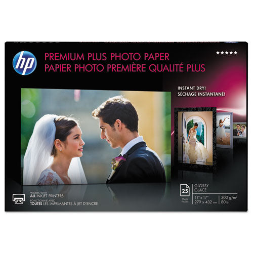 Premium Plus Photo Paper, 11.5 Mil, 11 X 17, Glossy White, 25-pack