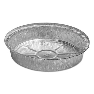 Round Aluminum Container With Lid, 48 Oz, 9" Diameter X 1.66"h, Silver, 500/carton